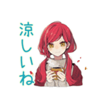 普段着赤髪女子★一年中使える（個別スタンプ：26）