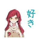 普段着赤髪女子★一年中使える（個別スタンプ：35）
