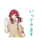 普段着赤髪女子★一年中使える（個別スタンプ：36）