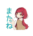 普段着赤髪女子★一年中使える（個別スタンプ：40）