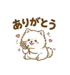 ゆるかわ白ポメ♪癒しの手描きスタンプ（個別スタンプ：3）