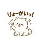 ゆるかわ白ポメ♪癒しの手描きスタンプ（個別スタンプ：9）