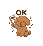 【日常＆冬】ゆるかわトイプードル（個別スタンプ：15）