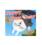 動く 擦れうさぎ年末年始2026（個別スタンプ：1）