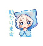 仕事やさしい敬語★白猫耳パーカーくん（個別スタンプ：14）