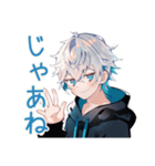 待ち合わせ★パーカー男子（個別スタンプ：3）