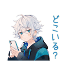 待ち合わせ★パーカー男子（個別スタンプ：4）