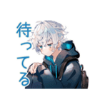 待ち合わせ★パーカー男子（個別スタンプ：10）