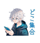 待ち合わせ★パーカー男子（個別スタンプ：23）
