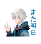 待ち合わせ★パーカー男子（個別スタンプ：33）