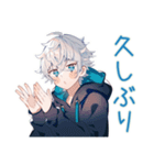 待ち合わせ★パーカー男子（個別スタンプ：34）