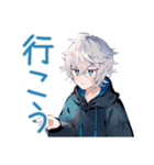 待ち合わせ★パーカー男子（個別スタンプ：35）