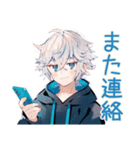 待ち合わせ★パーカー男子（個別スタンプ：36）