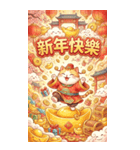 金光キラキラ超萌え財神猫-祭りで金持ちに（個別スタンプ：3）