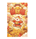 金光キラキラ超萌え財神猫-祭りで金持ちに（個別スタンプ：9）