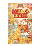 金光キラキラ超萌え財神猫-祭りで金持ちに（個別スタンプ：32）