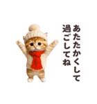 踊る！丁寧なネコちゃん！にゃんだふる～冬（個別スタンプ：4）