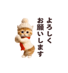 踊る！丁寧なネコちゃん！にゃんだふる～冬（個別スタンプ：12）
