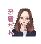 知的メガネガールの冷静ツッコミ（個別スタンプ：4）