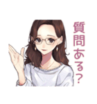 知的メガネガールの冷静ツッコミ（個別スタンプ：13）