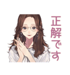 知的メガネガールの冷静ツッコミ（個別スタンプ：15）