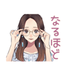 知的メガネガールの冷静ツッコミ（個別スタンプ：16）