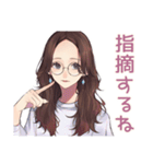 知的メガネガールの冷静ツッコミ（個別スタンプ：22）