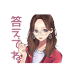知的メガネガールの冷静ツッコミ（個別スタンプ：39）