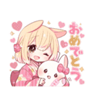 【再販】うさみみ少女✿あけおめスタンプ'25（個別スタンプ：16）