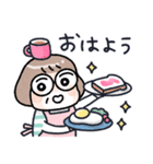 おかっぱめがねのお母さんスタンプ（個別スタンプ：13）