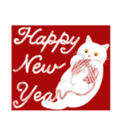 猫たちのお正月とクリスマス（英語版）（個別スタンプ：1）