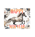 書き込める♥水彩風の馬 年賀スタンプ（個別スタンプ：12）