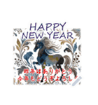 書き込める♥水彩風の馬 年賀スタンプ（個別スタンプ：14）