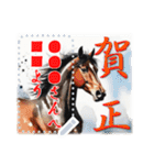 書き込める♥水彩風の馬 年賀スタンプ（個別スタンプ：17）