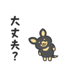 凹むトラネコ、励ますチワワ（個別スタンプ：1）