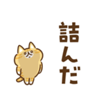 凹むトラネコ、励ますチワワ（個別スタンプ：34）