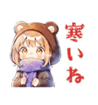 くま耳パーカーの女の子♡毎日使える（個別スタンプ：21）