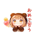 くま耳パーカーの女の子♡毎日使える（個別スタンプ：37）