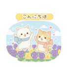 年中使える♡白猫虎猫つめあわせ♪（個別スタンプ：2）