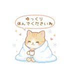 年中使える♡白猫虎猫つめあわせ♪（個別スタンプ：25）