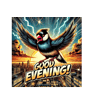 BUNCHO SMASH！！ 怒涛のアメコミ文鳥（個別スタンプ：4）