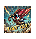 BUNCHO SMASH！！ 怒涛のアメコミ文鳥（個別スタンプ：9）