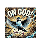 BUNCHO SMASH！！ 怒涛のアメコミ文鳥（個別スタンプ：27）