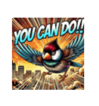 BUNCHO SMASH！！ 怒涛のアメコミ文鳥（個別スタンプ：34）