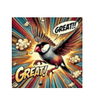 BUNCHO SMASH！！ 怒涛のアメコミ文鳥（個別スタンプ：35）