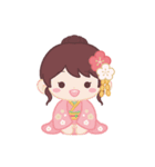 お正月3♪もこもこスタンプデコ（個別スタンプ：1）