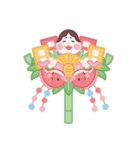 お正月3♪もこもこスタンプデコ（個別スタンプ：7）