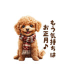 トイプードルのお正月前スタンプ（個別スタンプ：4）
