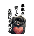 可愛い黒ペキニーズBIG年末年始（個別スタンプ：9）