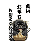 可愛い黒ペキニーズBIG年末年始（個別スタンプ：11）